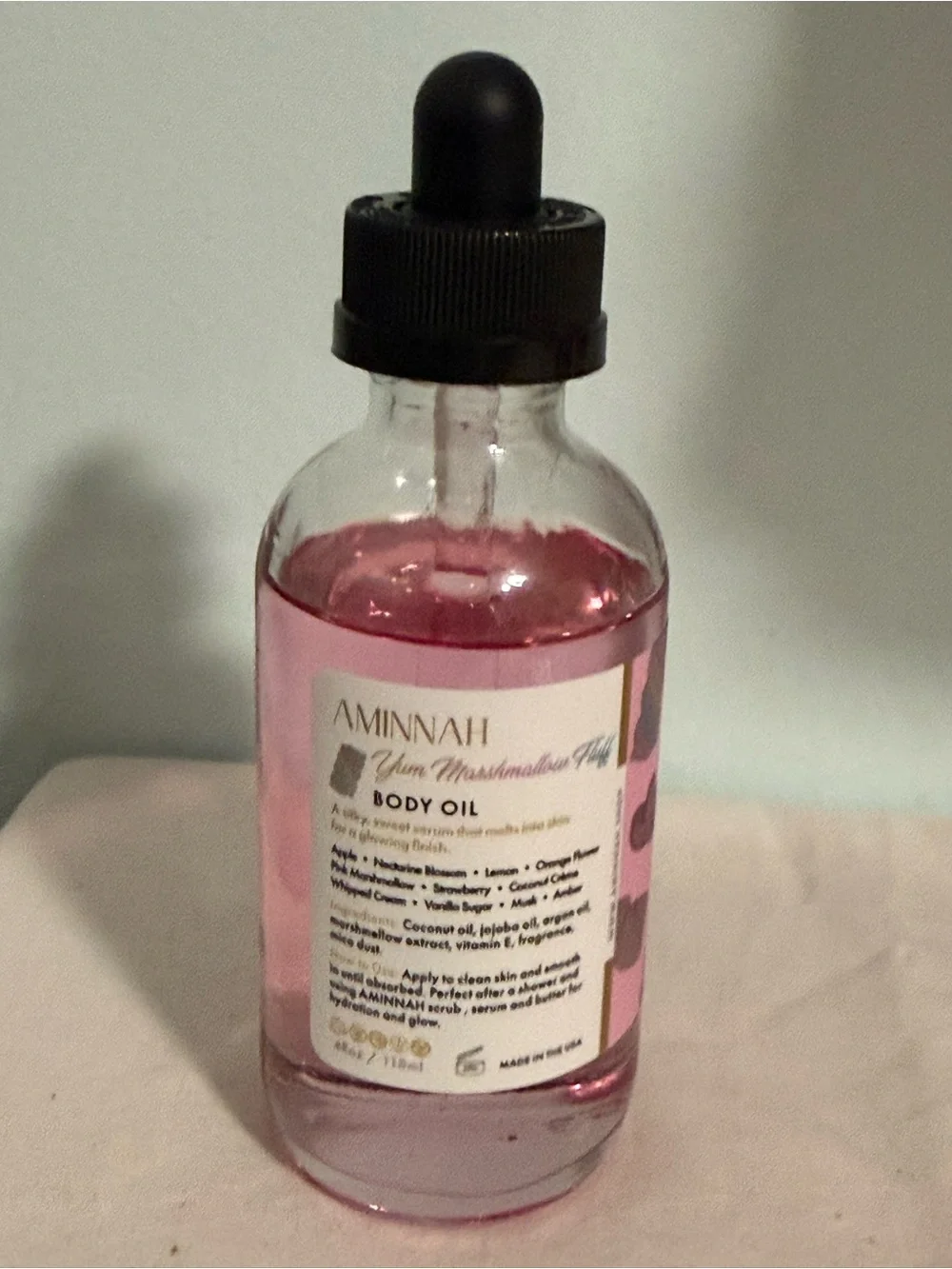 Aminnah “Yum Marshmallow” Body Oil - limited Edition Hydrating Skin Serum! NEW